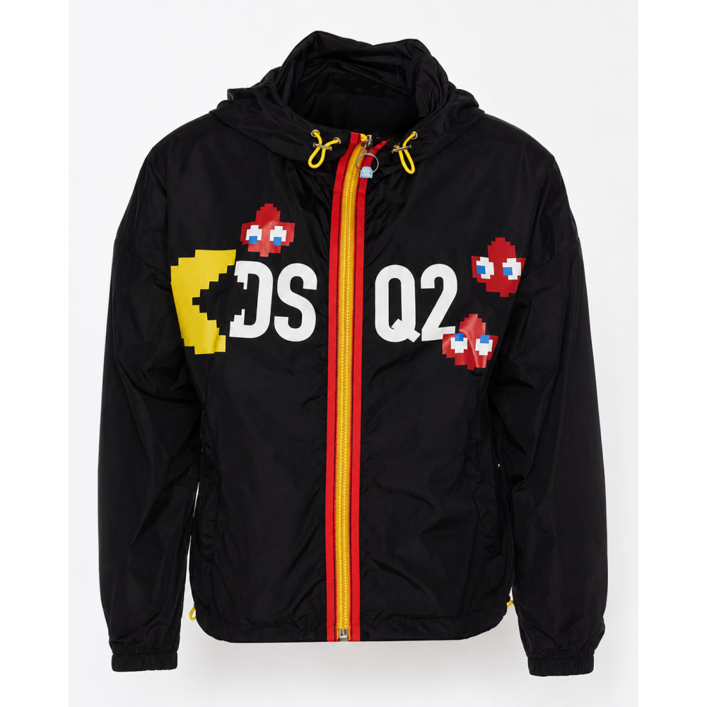 DSQ2 Pac Man Black Hooded Windbreaker Jacket | America Suits